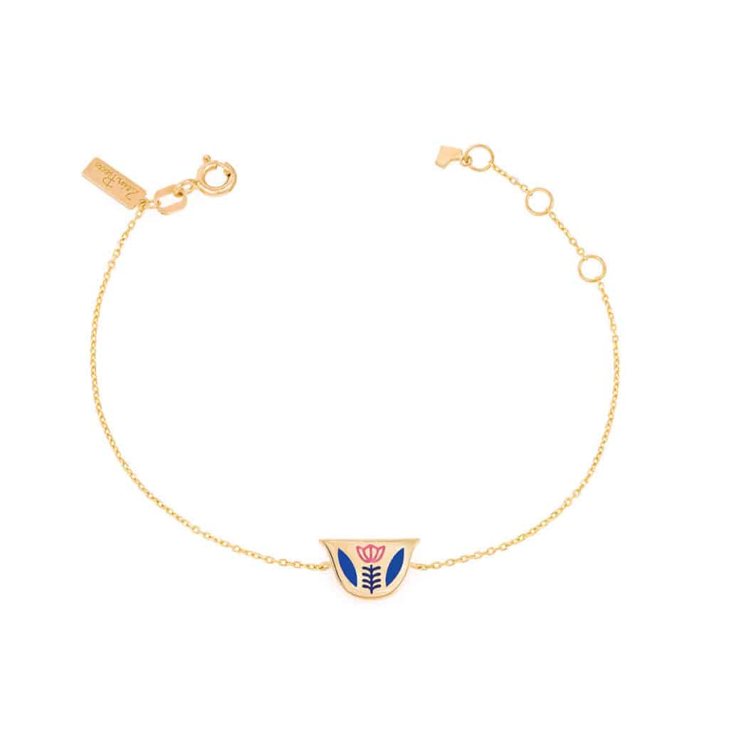 Finjen Arabi Enamel Chain Bracelet (M) - Zein Fine Jewelry