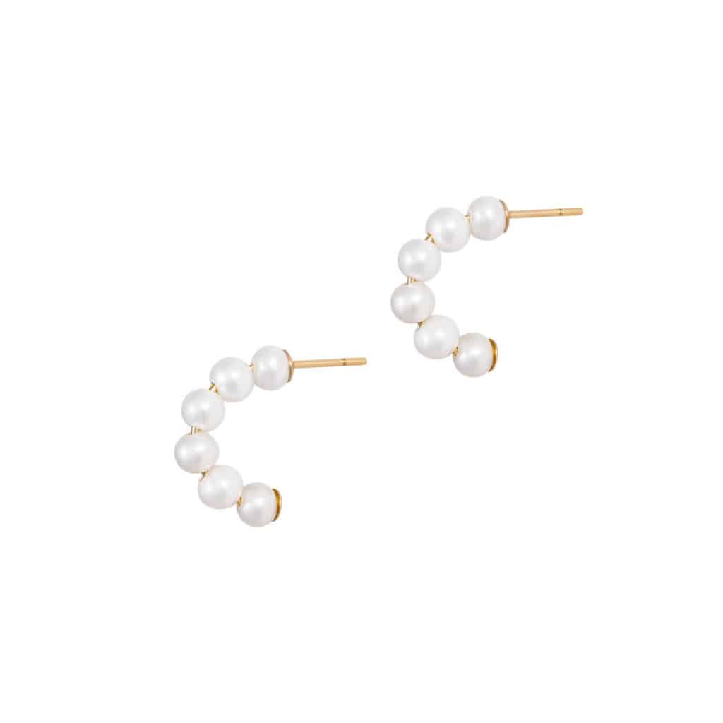 Half Hoop Pearl Earrings | Zein Fine Jewelry